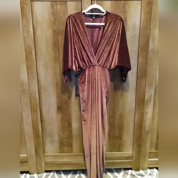 MISSGUIDED Chocolate Brown Velour Pantsuit - 4 - Picture 3 of 11
